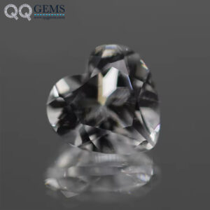 Good Quality Diamond Cut Heart Cut 12# White Sapphire Corundum Loose Gemstones Heart Shape Synthetic 12# White Corundum Gemstone