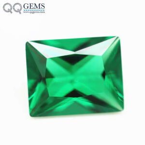 High Quality 3*5-13*18mm Princess Cut baguette Cut Emerald Green Nano Gemstone Loose Stone baguette Shape Green Nanosital Stones