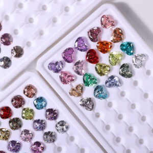 High Quality Millennium Series Fat Heart 6*8mm Cut White and Multicolour Color Loose Wholesale Price Fat Peach Fat Heart Cut CZ