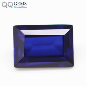 High Quality Step Cut baguette Cut 34# Blue Sapphire Corundum Loose Gemstones Pear Shape Synthetic 34# Blue Corundum Gemstones