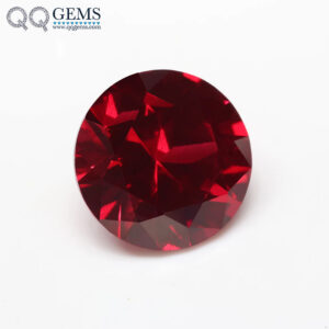 Hot Sale 0.8-12mm Round Brilliant Cut 8# Dark Red Corundum Loose Gemstones Round Shape Synthetic 8# Red Ruby Corundum Gemstones