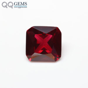 Hot Sale Synthetic Corundum Gemstones Square Cut Corner 2*2mm-8*8 mm 8# Dark Red Loose Corundum Stone Ruby for Jewelry Making