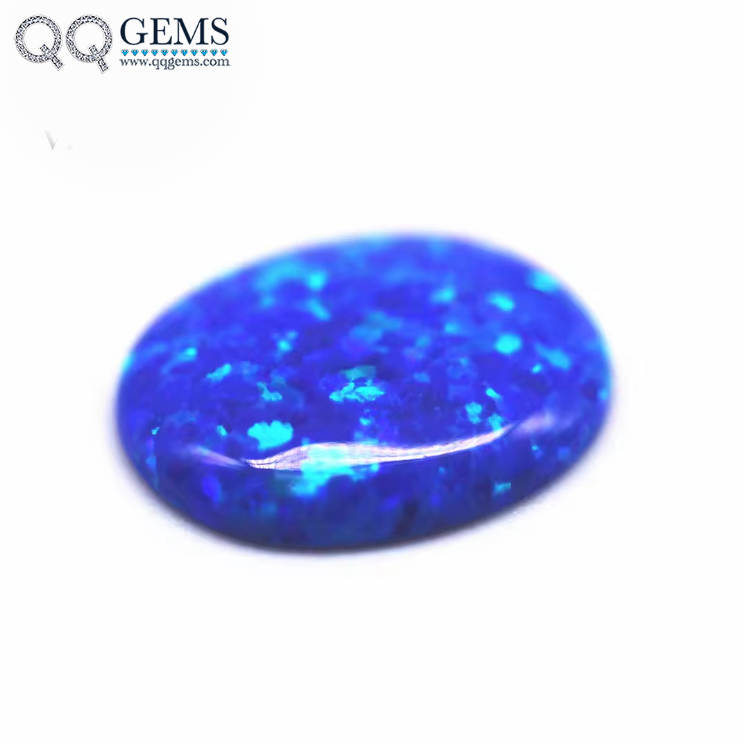 Hot Selling 3*5mm-8*10mm 92 Multicolored Oval Cabochon Opal OP#27 Blue Fire Opal Loose Gemstones Oval Opal Cabochon Cut Gems