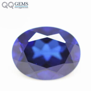 Machine Cut Oval Cut 34# Blue Sapphire Corundum Loose Gemstones Oval Shape Synthetic 34# Sapphire Blue Corundum Gemstones