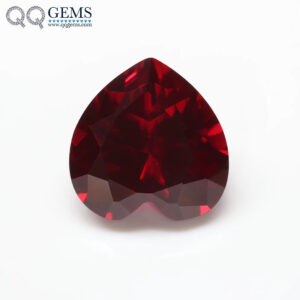 Manufacturers Synthetic Corundum Gemstones Heart Cut 3*3mm-8*8 mm 8# Dark Red Loose Corundum Stone Ruby for Jewelry Making
