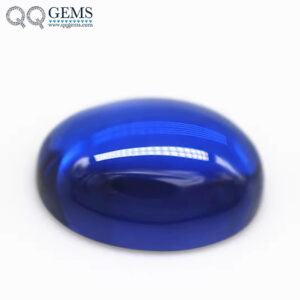 Oval Flatback Cabochon Cut 34# Blue Sapphire Corundum Loose Gemstone Oval Cabochon Synthetic Corundum 34# Sapphire Blue Gemstone