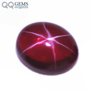 Oval Flatback Cabochon Cut 5# Starlight Red Ruby Corundum Loose Gemstone Synthetic Oval Cabochon Star Ruby Red Sapphire Gemstone