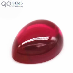 Pear Flat Back Cabochon Cut 5# Ruby Corundum Loose Gemstones Pear Cabochon Synthetic Corundum 5# Ruby Red Sapphire Gemstones