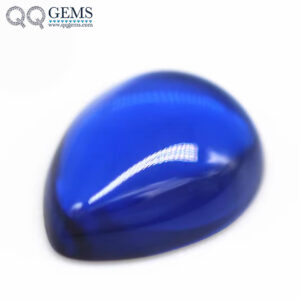 Pear Flatback Cabochon Cut 34# Blue Sapphire Corundum Loose Gemstone Pear Cabochon Synthetic Sapphire Blue 34# Corundum Gemstone