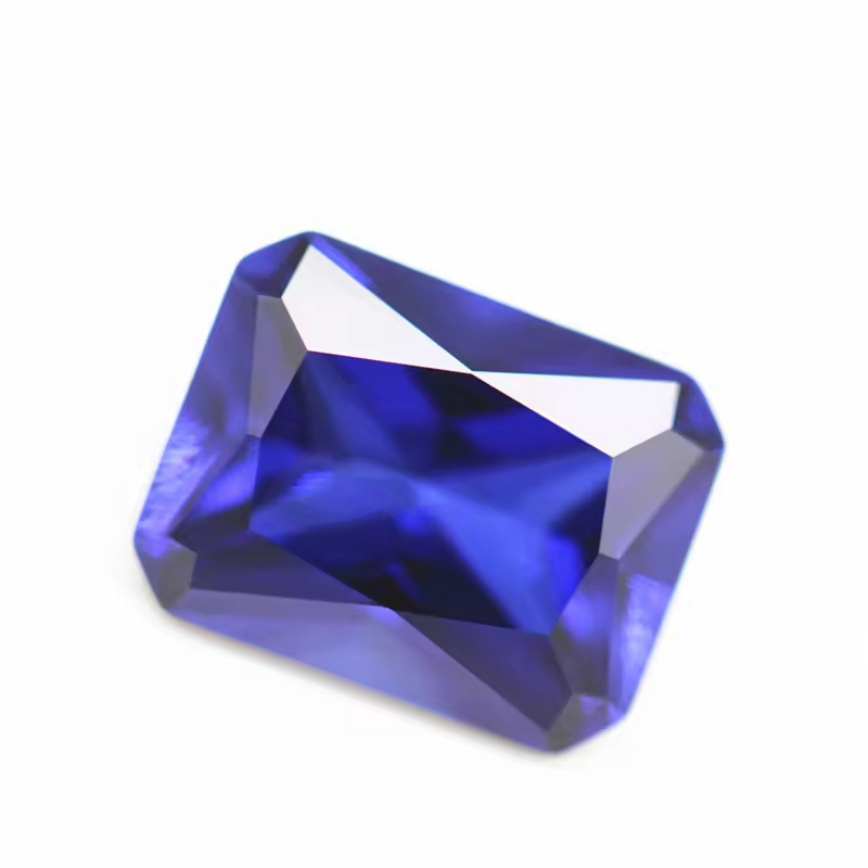 Princess Cut Octagon Cut 34# Blue Sapphire Corundum Loose Gemstones Octagon Shape Synthetic Corundum Blue 34# Sapphire Gemstones - Image 2