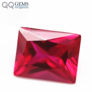 Princess Cut baguette Cut 5# Ruby Corundum Loose Gemstones baguette Shape Synthetic Corundum 5# Ruby Red Sapphire Gemstones
