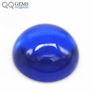 Round Flatback Cabochon Cut 34# Blue Sapphire Corundum Loose Gemstones Round Cabochon Synthetic 34# Corundum Sapphire Gemstones