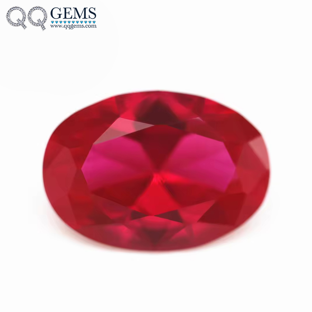 Round Oval Pear Heart Cushion Octagon Cut 5# Ruby Corundum Loose Gemstone Fancy Cut Synthetic 5# Red Corundum Ruby Sapphire Gems