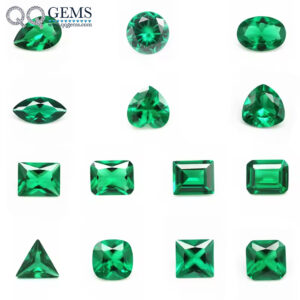 Round Oval Pear Heart Cushion baguette Octagon Cut Fancy Cut Emerald Green Nano Gemstone Loose Stone Synthetic Green Nano Stones