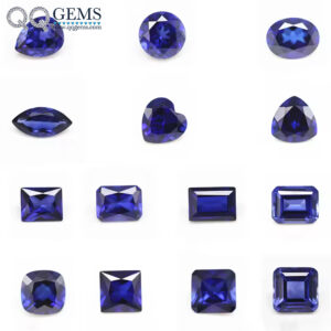 Round/oval/pear/heart/cushion Cut 34# Blue Sapphire Corundum Loose Gemstone Fancy Cut Synthetic Corundum 34# Sapphire Blue Stone