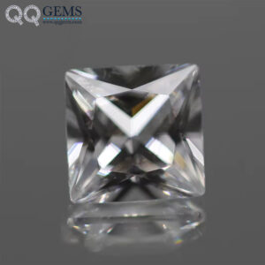 Square Shape Princess Cut 12# White Sapphire Corundum Loose Gemstones square Cut Synthetic Corundum 12# White Corundum Gemstones