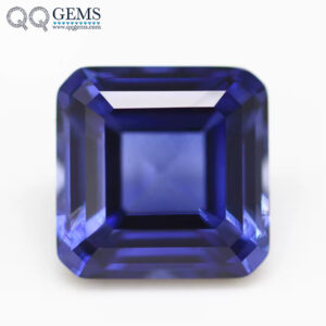 Step Cut square Corner 34# Blue Sapphire Corundum Loose Gemstone square Cut Corner Synthetic Corundum 34# Sapphire Blue Gemstone