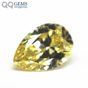 Top Quality 9A Grade Pear Cut USA Canary Yellow High Carbon Diamond Loose Gemstones Synthetic Pear Shape Cubic Zirconia Gems
