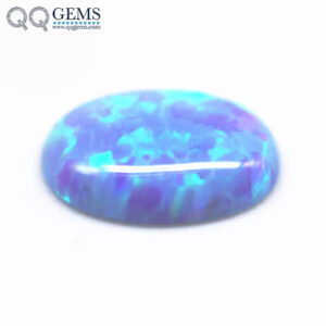 Wholesale 3*5-8*10mm 92 Multicolored Synthetic Opal Oval Flat Back Cabochon Cut Opal OP#06 Light Blue Fire Opal Loose Gemstones