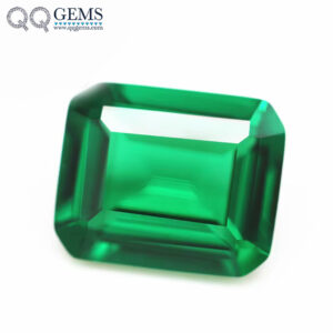 Wuzhou Gems Factory Step Cut Octagon Cut Emerald Green Nano Gemstones Loose Stone Synthetic Emerald Cut Green Nano Crystal Gems