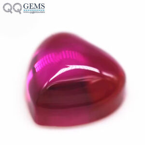 Wuzhou Gemstone Factory Heart Flatback Cabochon Cut 5# Ruby Corundum Loose Stone Heart Cabochon Synthetic Corundum 5# Ruby Stone