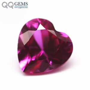 Wuzhou Gemstones Sale Diamond Cut Heart Cut 3# Ruby Corundum Loose Gemstones Heart Shape Synthetic 3# Ruby Red Corundum Stones
