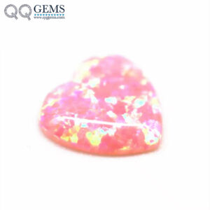 3*3-10*10mm Multicolored Synthetic Opal Heart Flat Back Cabochon Cut OP08 pink Fire Opal Loose Gemstone Heart Opal Cabochon Gems