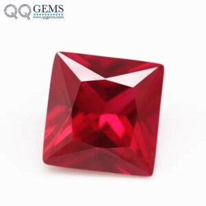 square Princess Cut 5# Ruby Corundum Loose Gemstones square Shape Synthetic