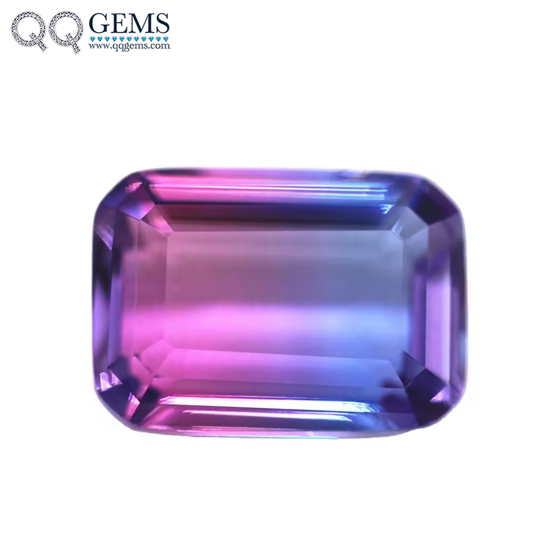 4*6mm-13*18mm Octagon Step Cut Shape Synthetic Tourmaline Loose Gemstones Rectangle Emerald Cut Crystal Glass Tourmaline Gems