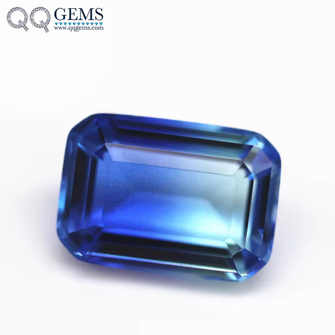 4*6mm-13*18 mm Octagon Step Cut Shape Synthetic Tourmaline Loose Gemstones Rectangle Emerald Cut Crystal Glass Tourmaline Gems