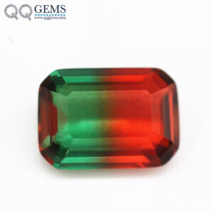 4*6mm- 13*18mm Octagon Step Cut Shape Synthetic Tourmaline Loose Gemstones Rectangle Emerald Cut Crystal Glass Tourmaline Gem