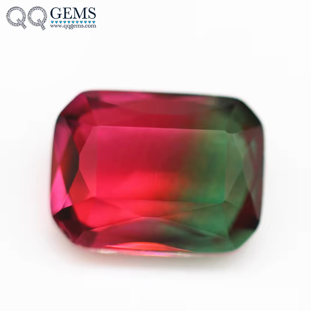 4*6mm-13*18mm Octagon Step Cut Shape Synthetic Tourmaline Loose Gemstones Rectangle Emerald Cut Crystal Glass Tourmaline Gems