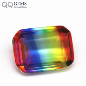 4*6mm-13*18mm Octagon Step Cut Shape Synthetic Tourmaline Loose Gemstones Rectangle Emerald Cut Crystal Glass Tourmaline Gems