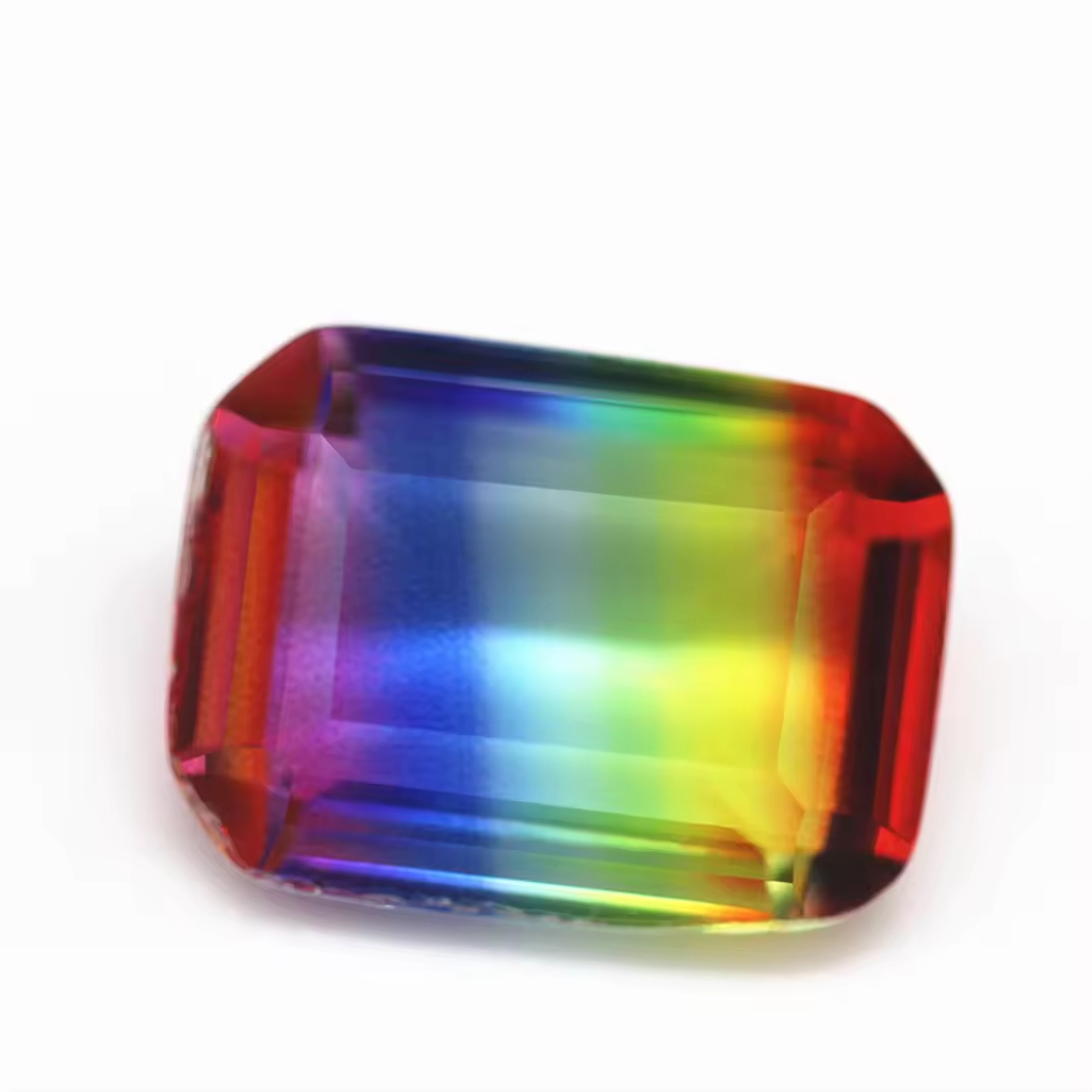 4*6mm-13*18mm Octagon Step Cut Shape Synthetic Tourmaline Loose Gemstones Rectangle Emerald Cut Crystal Glass Tourmaline Gems - Image 3