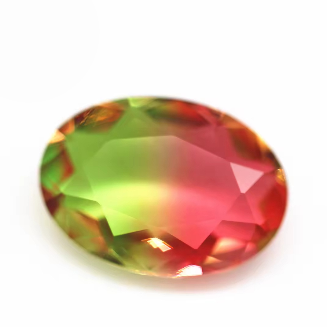 5*7mm-13*18mm Oval Faceted Cut Shape Synthetic Tourmaline Loose Gemstones Interphase Multicolor Joint Process Crystal Glass Gems - Image 2