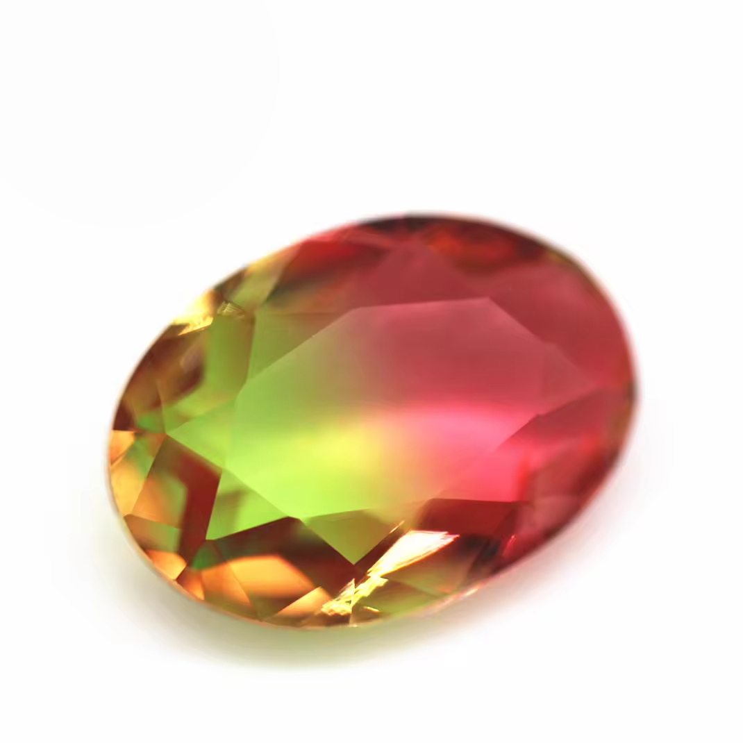 5*7mm-13*18mm Oval Faceted Cut Shape Synthetic Tourmaline Loose Gemstones Interphase Multicolor Joint Process Crystal Glass Gems - Image 4