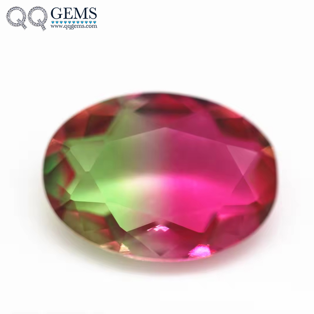 5*7mm-13*18mm Oval Faceted Cut Shape Synthetic Tourmaline Loose Gemstones Mixed Multicolor Joint Process Crystal Glass Gems