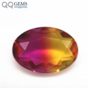 5*7mm-13*18mm Oval Faceted Cut Shape Synthetic Tourmaline Loose Gemstones Mixed Multicolor Splice Process Crystal Glass Gems