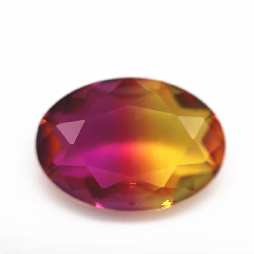 5*7mm-13*18mm Oval Faceted Cut Shape Synthetic Tourmaline Loose Gemstones Mixed Multicolor Splice Process Crystal Glass Gems - Image 2
