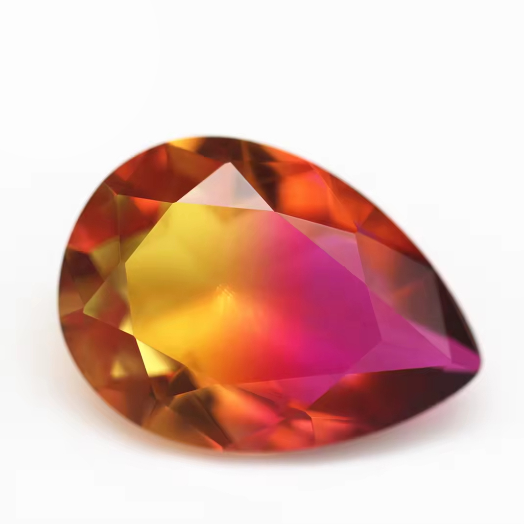5*7mm-13*18mm Pear Faceted Cut Shape Synthetic Tourmaline Loose Gems Mixed Multicolor Splice Process Crystal Glass Gems - Image 3