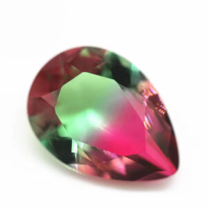 5*7mm-13*18mm Pear Faceted Cut Shape Synthetic Tourmaline Loose Gems Interphase Multicolor Splice Technology Crystal Glass Gems