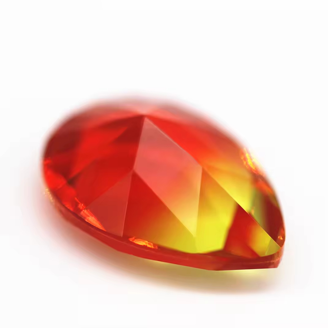 5*7mm-13*18mm Pear Faceted Cut Shape Synthetic Tourmaline Loose Gems Interphase Multicolor Splice Technology Crystal Glass Gems - Image 5