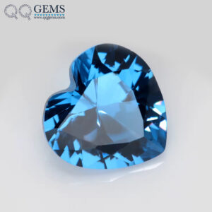 5A Quality Grade Diamond Cut Heart Cut 120# Blue Spinel Loose Gemstone Heart Shape Synthetic Sapphire Blue 120# Spinel Gemstones