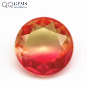 6.0mm -16mm Round Brilliant Cut Shape Synthetic Tourmaline Loose Gems Interphase Mixed Color Joint Process Crystal Glass Gems