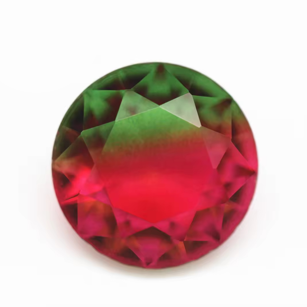 6.0mm -16mm Round Brilliant Cut Shape Synthetic Tourmaline Loose Gems Interphase Mixed Color Joint Process Crystal Glass Gems - Image 5