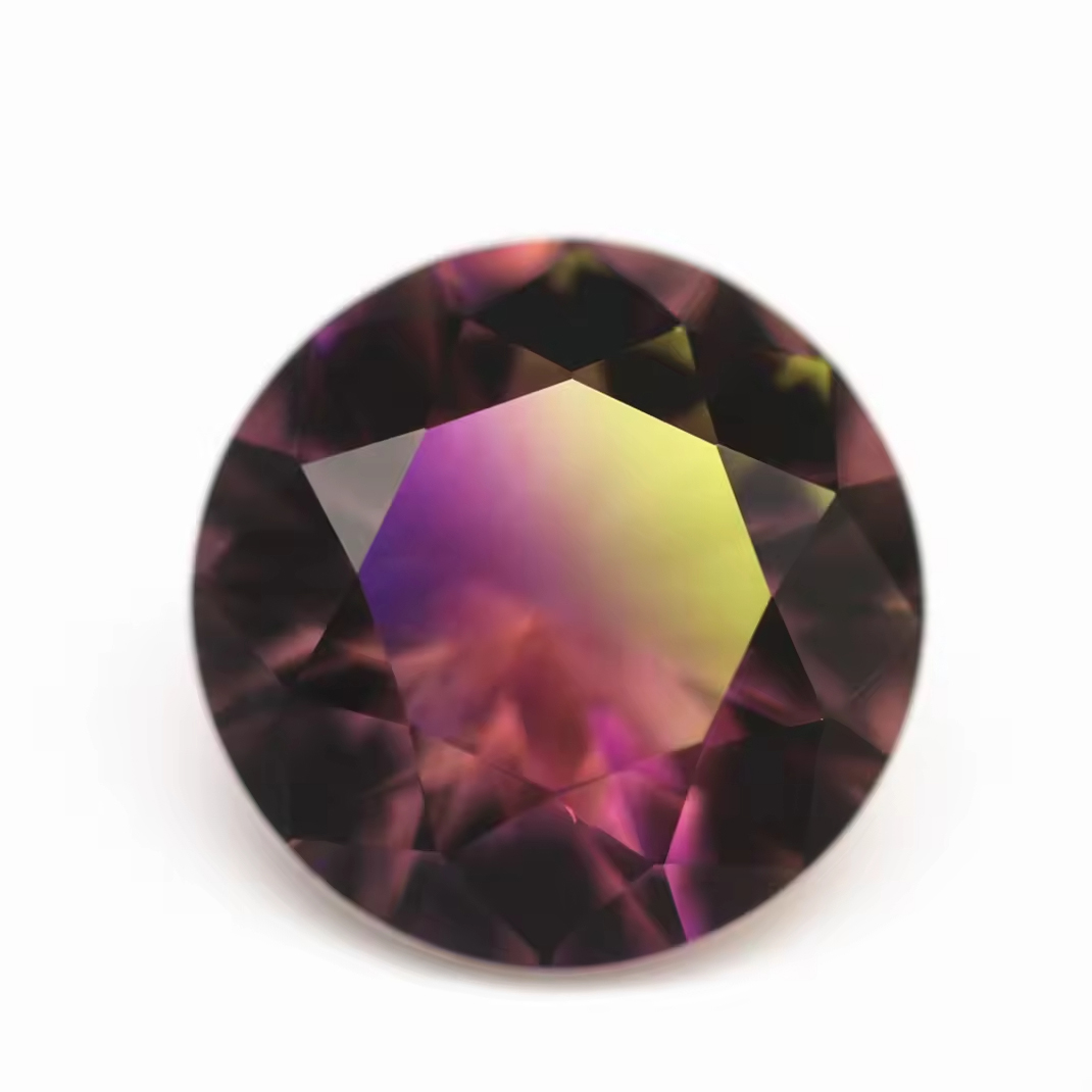 6.0mm -16mm Round Brilliant Cut Shape Synthetic Tourmaline Loose Gems Interphase Mixed Color Joint Process Crystal Glass Gems - Image 2