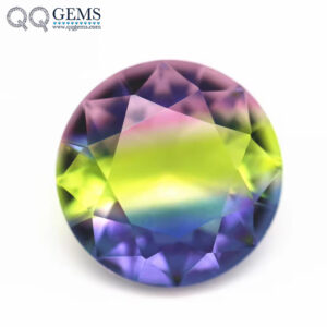 6.0mm -16mm Round Brilliant Cut Shape Synthetic Tourmaline Loose Gems Interphase Mixed Color Joint Process Crystal Glass Gems