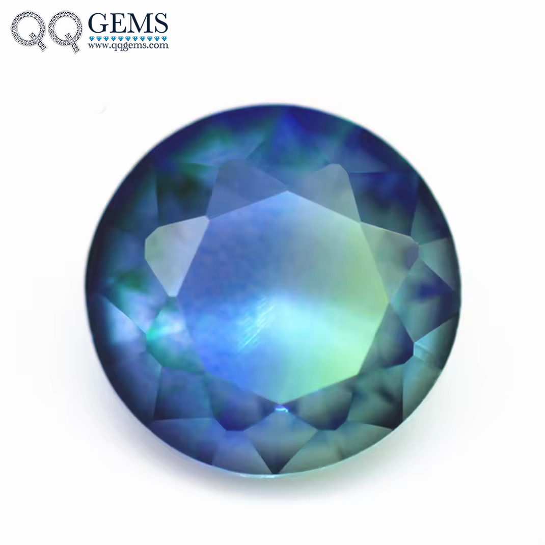 6.0mm -16mm Round Brilliant Cut Shape Synthetic Tourmaline Loose Gems Interphase Mixed Color Joint Process Crystal Glass Gems