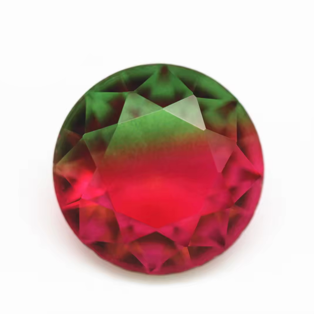 6.0mm -16mm Round Brilliant Cut Shape Synthetic Tourmaline Loose Gems Interphase Mixed Color Joint Process Crystal Glass Gems - Image 4