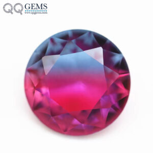 6.0mm -16mm Round Brilliant Cut Shape Synthetic Tourmaline Loose Gems Interphase Mixed Color Joint Process Crystal Glass Gems